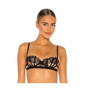 NWT Thistle & Spire SZ 32DD Black Sidney Open Cup Bra Retails $64